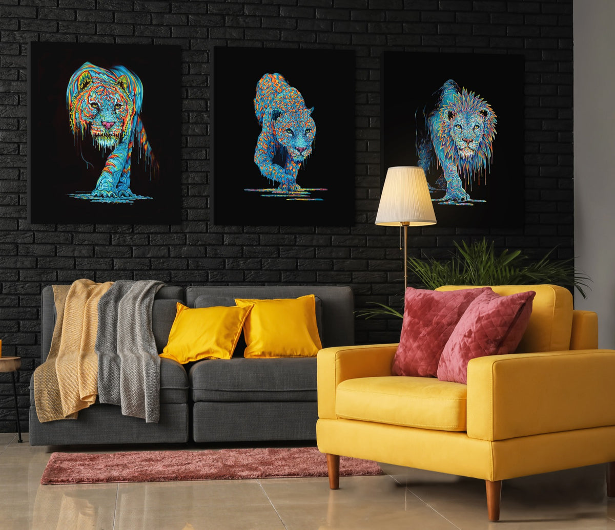 Robert Oxley, The Dark Knights (Set of Three   Calathea, Jatupo, Rufiji)   boxed canvas, £2150 or £795 each 1600x1380 (2) 