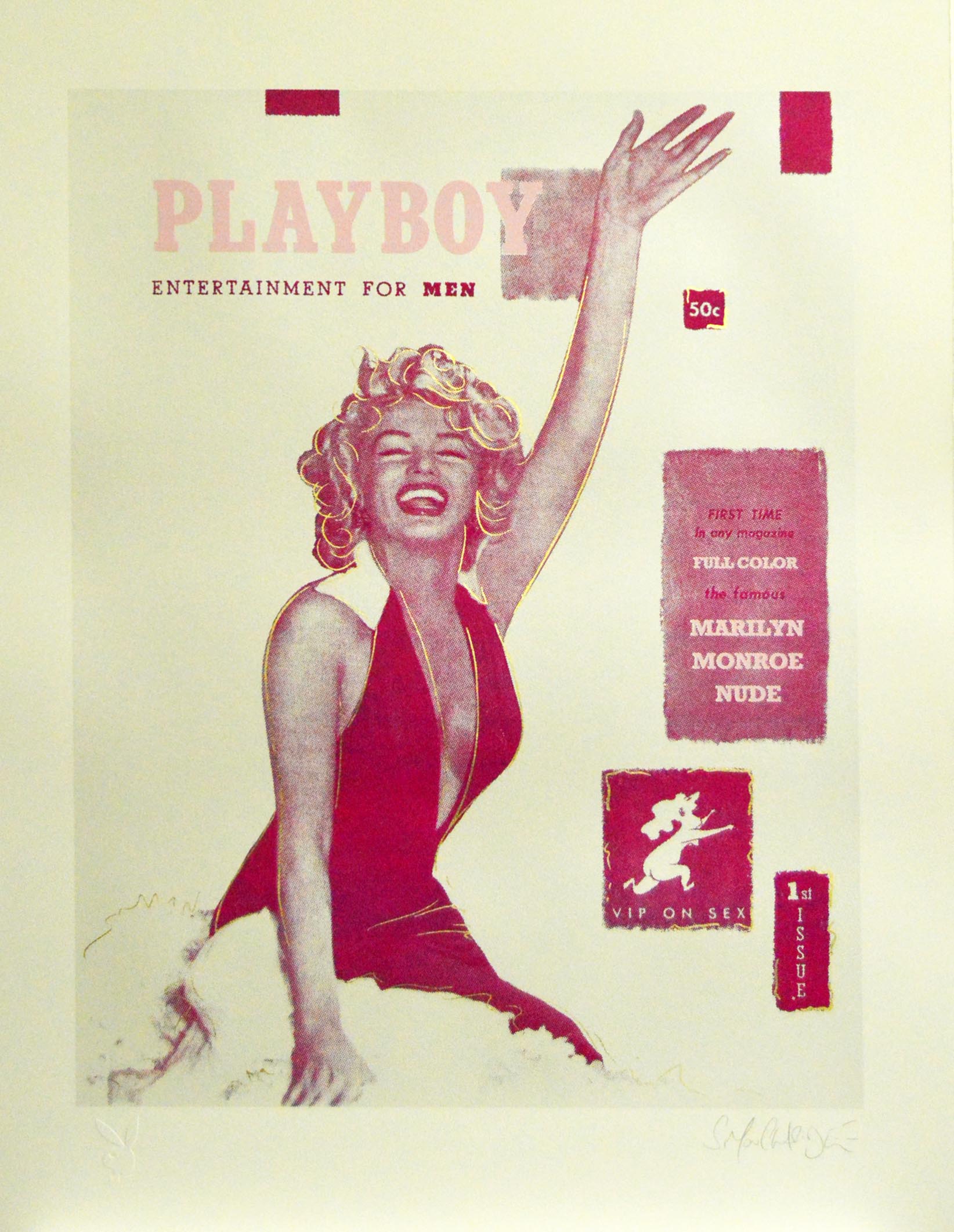 SCL   Playboy 1st issue raspberry & silver 