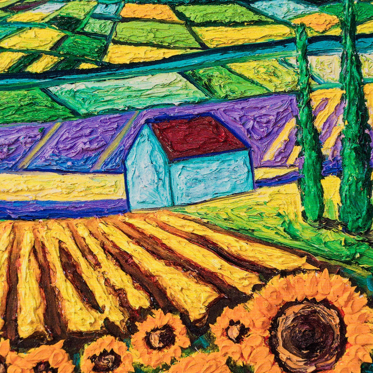 SRA 4 Sunflowers amongst Cypress Trees 