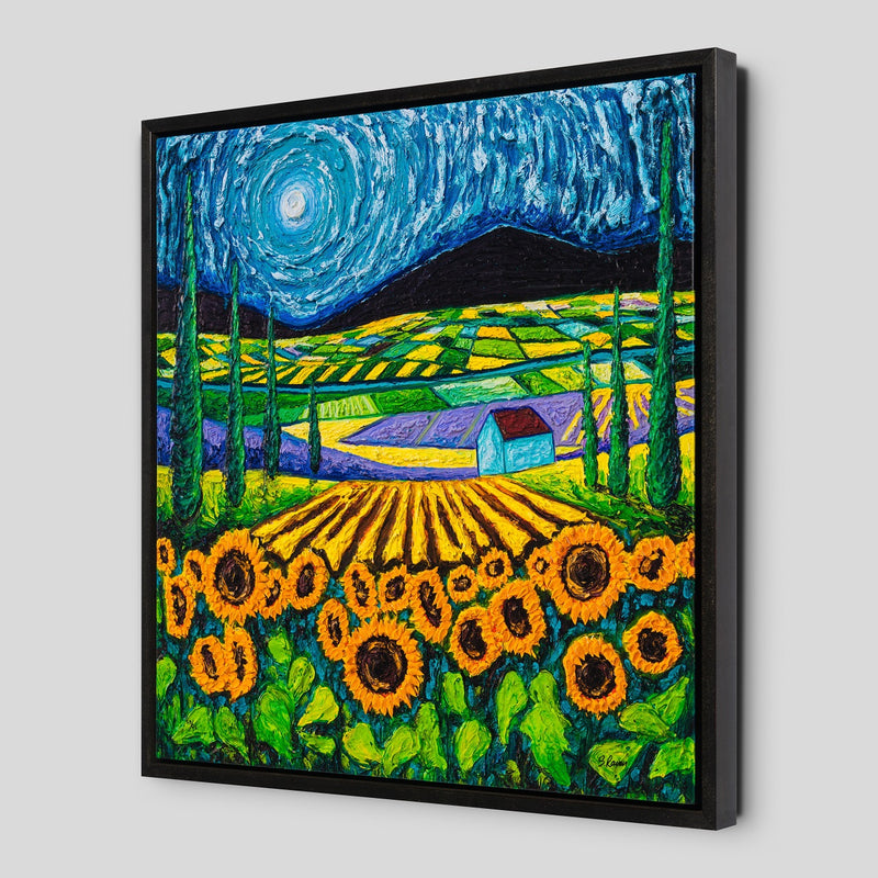 SRA SLE LAN 30210 2 Sunflowers amongst Cypress Trees (box) 