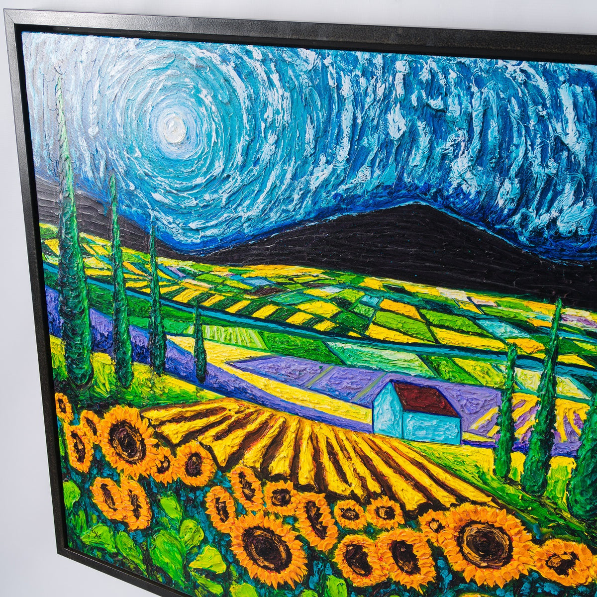 SRA SLE LAN 30210 8 Sunflowers amongst Cypress Trees (box) 