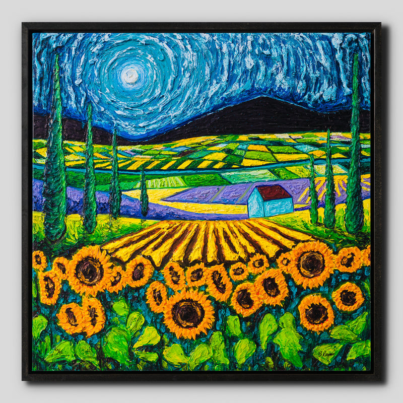 SRA SLE LAN 30210 tn Sunflowers amongst Cypress Trees (box) 