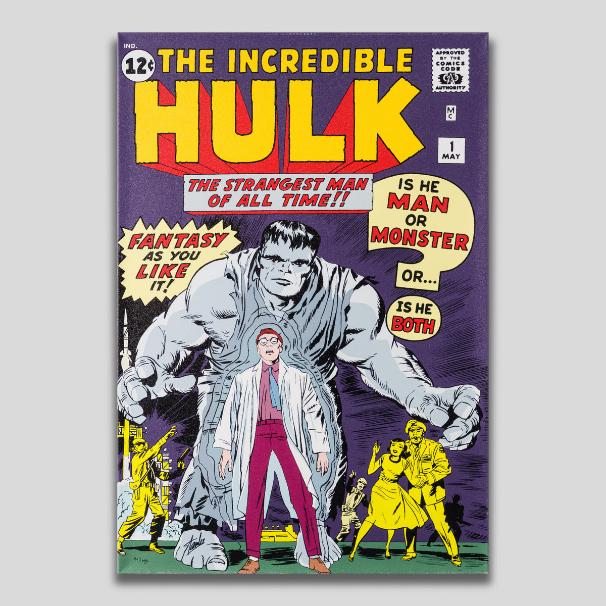 STL SLE HUM 97422 1 The Incredible Hulk #1   The Strangest Man of All Time!   Boxed Canvas Edition 