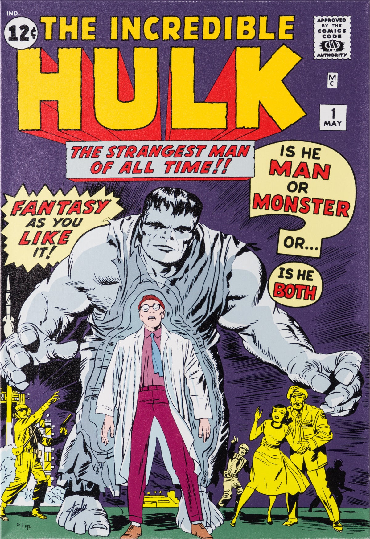 The Incredible Hulk #1 - The Strangest Man of All Time! - Boxed Canvas Edition
