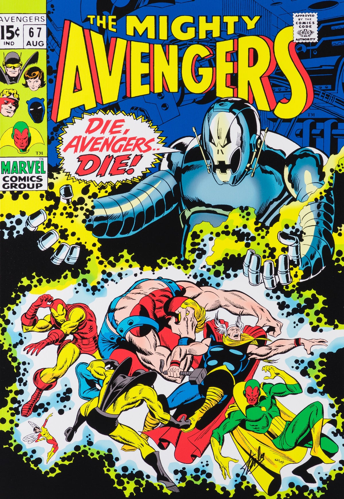 STL SLE HUM 97507 31 The Mighty Avengers #67   Die, Avengers Die!   Boxed Canvas Edition 