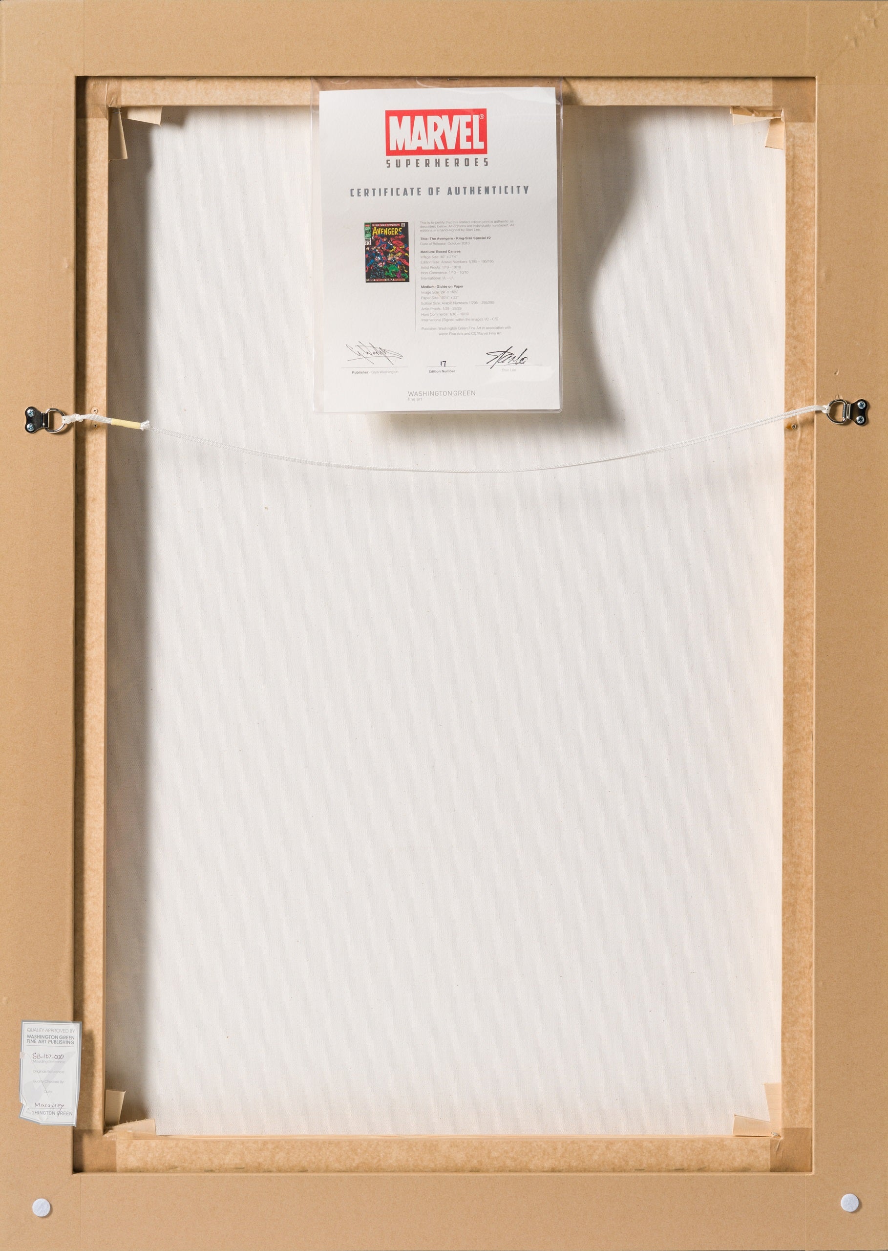 STL SLE HUM 97508 6 The Avengers   King Size Special #2   Boxed Canvas Edition 