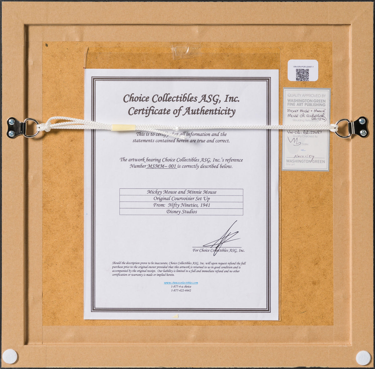 VIN ORI POR 22487 Mickey Mouse And Minnie Mouse OPC Courvoisier 7 