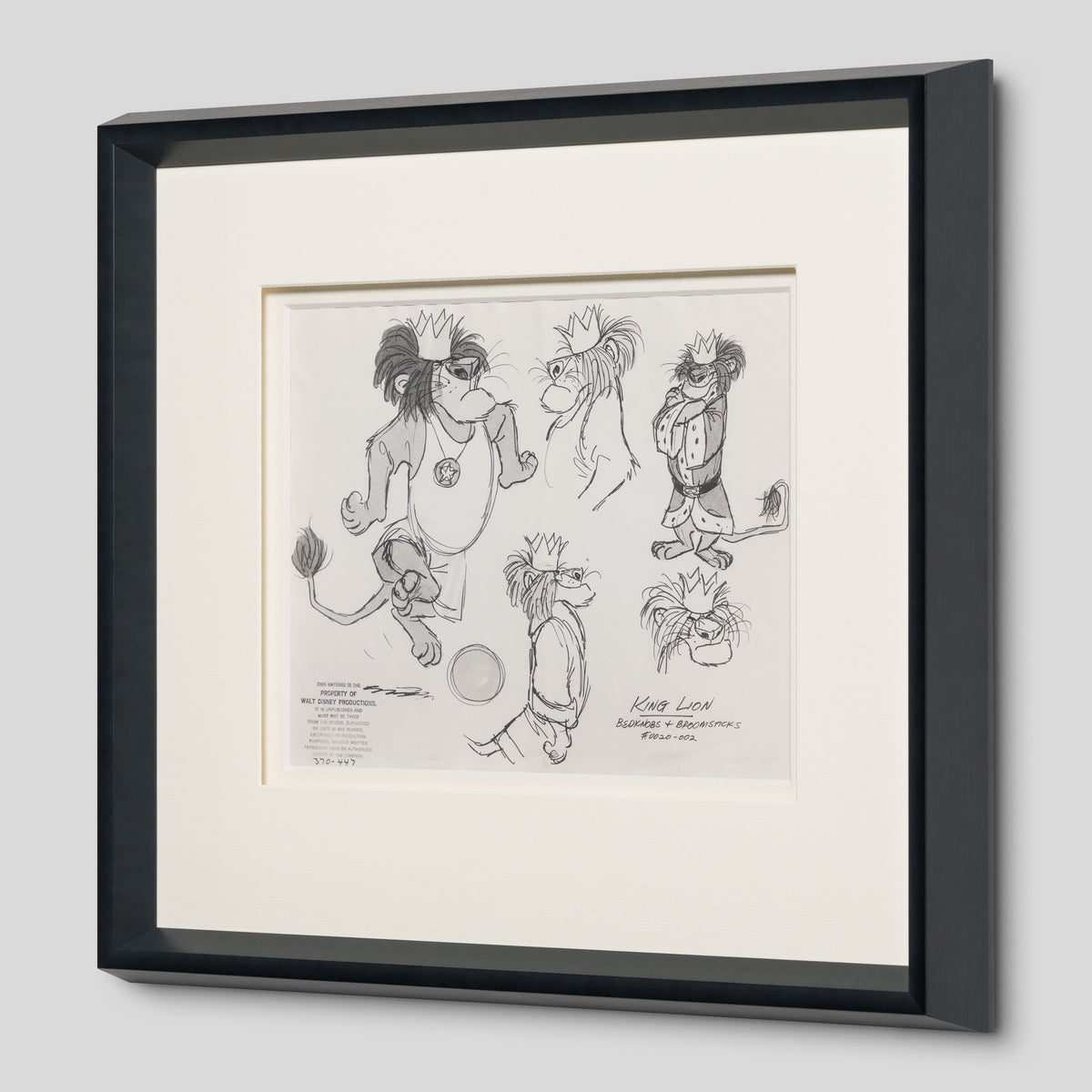 VIN ORI POR 31250 Bedknobs And Broomsticks  King Lion Model Sheet (1971) 2 