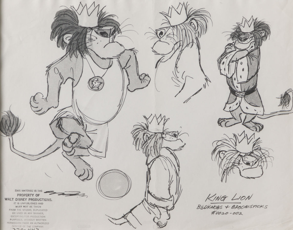VIN ORI POR 31250 Bedknobs And Broomsticks  King Lion Model Sheet (1971) 31 