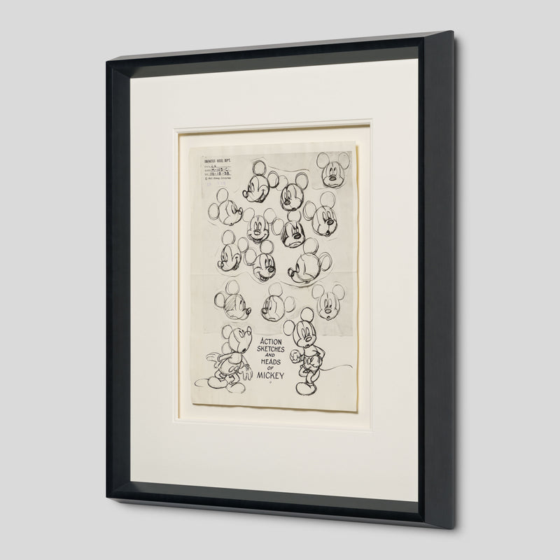 VIN ORI POR 31259 Mickey Mouse Action Sketches And Heads Model Sheet (Circa 1940s) 2 
