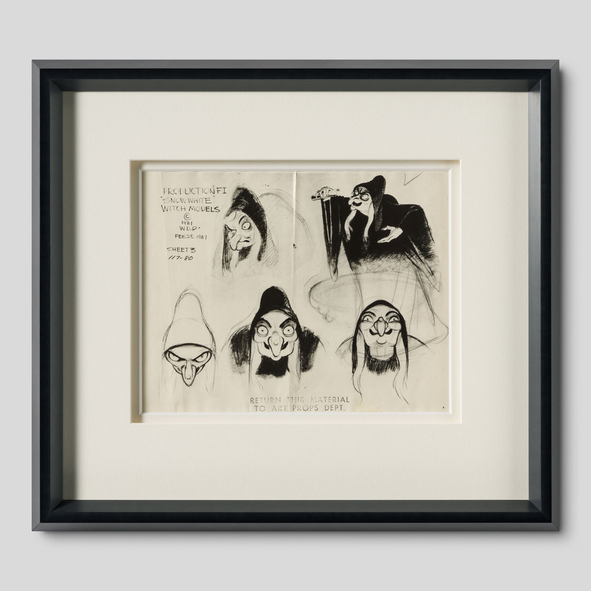 VIN ORI POR 31283 Snow White And The Seven Dwarfs  Witch Models, Model Sheet (1937) 1 