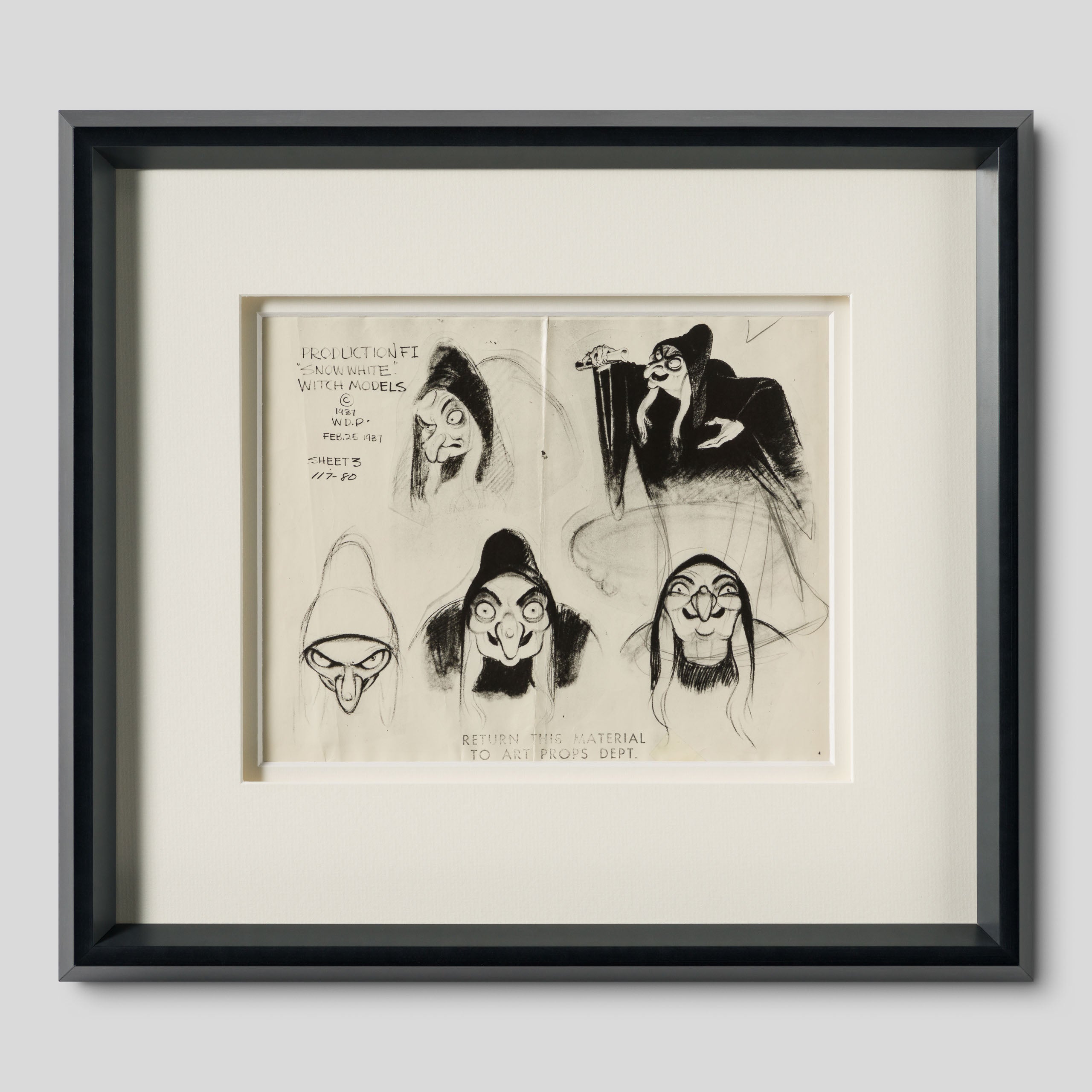 VIN ORI POR 31283 Snow White And The Seven Dwarfs  Witch Models, Model Sheet (1937) 1 