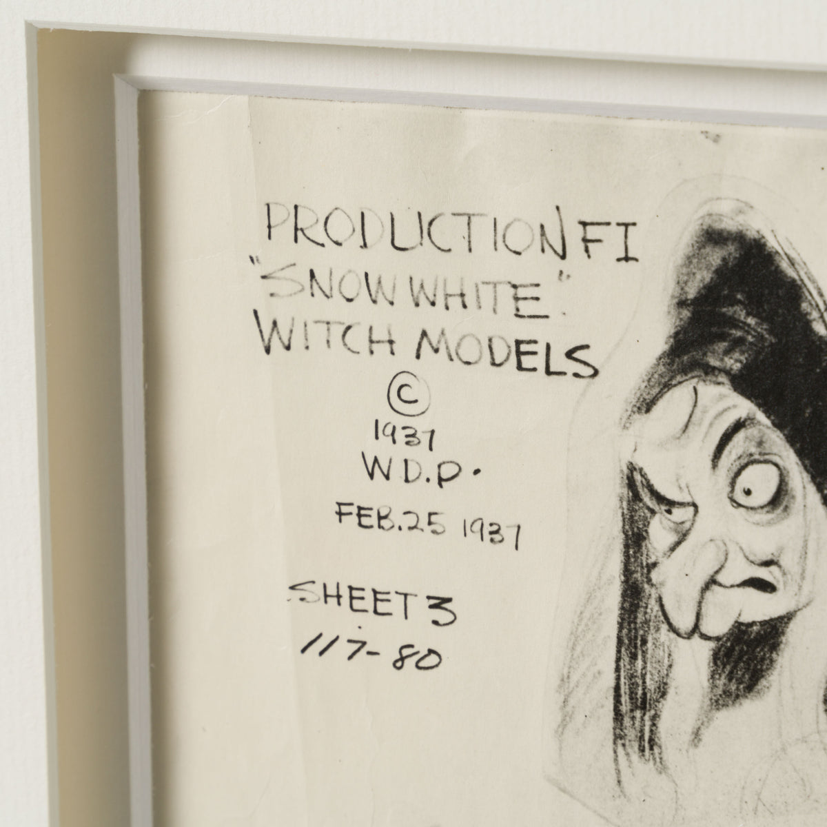 VIN ORI POR 31283 Snow White And The Seven Dwarfs  Witch Models, Model Sheet (1937) 3 