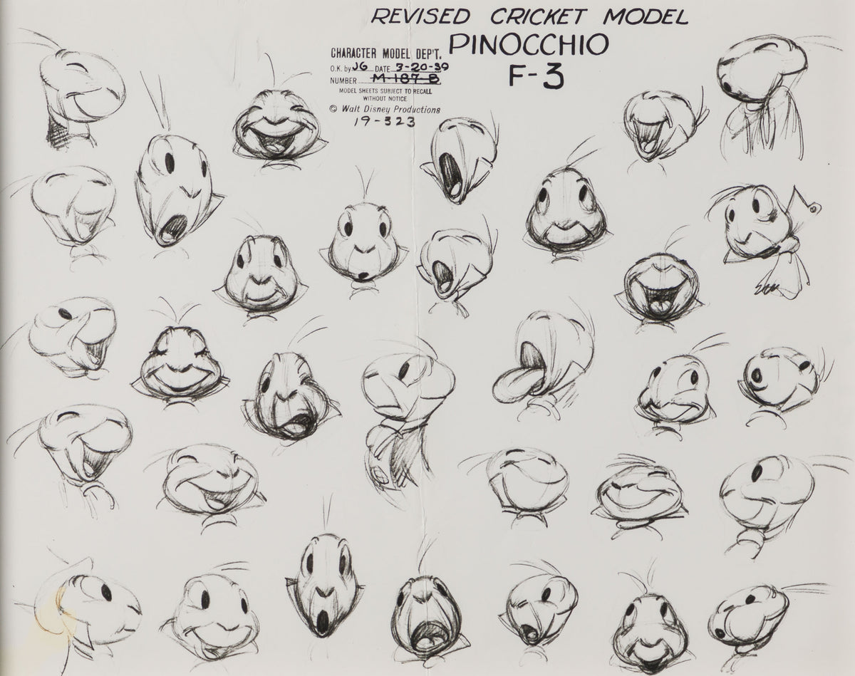 VIN ORI POR 31288 Pinocchio  Jiminy Cricket Model Sheet (1940) 31 