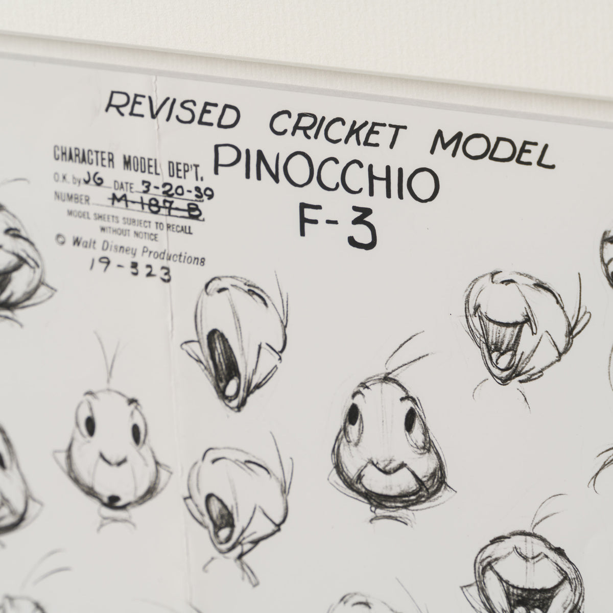 VIN ORI POR 31288 Pinocchio  Jiminy Cricket Model Sheet (1940) 4 
