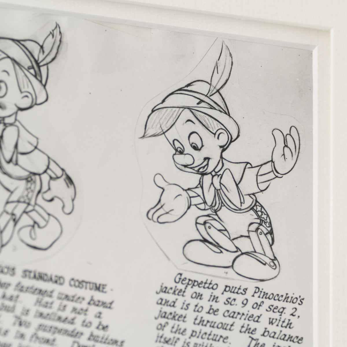 VIN ORI POR 31297 Pinocchio  Pinocchio And Cricket Costume Follow Thru Model Sheet (1940) 3 
