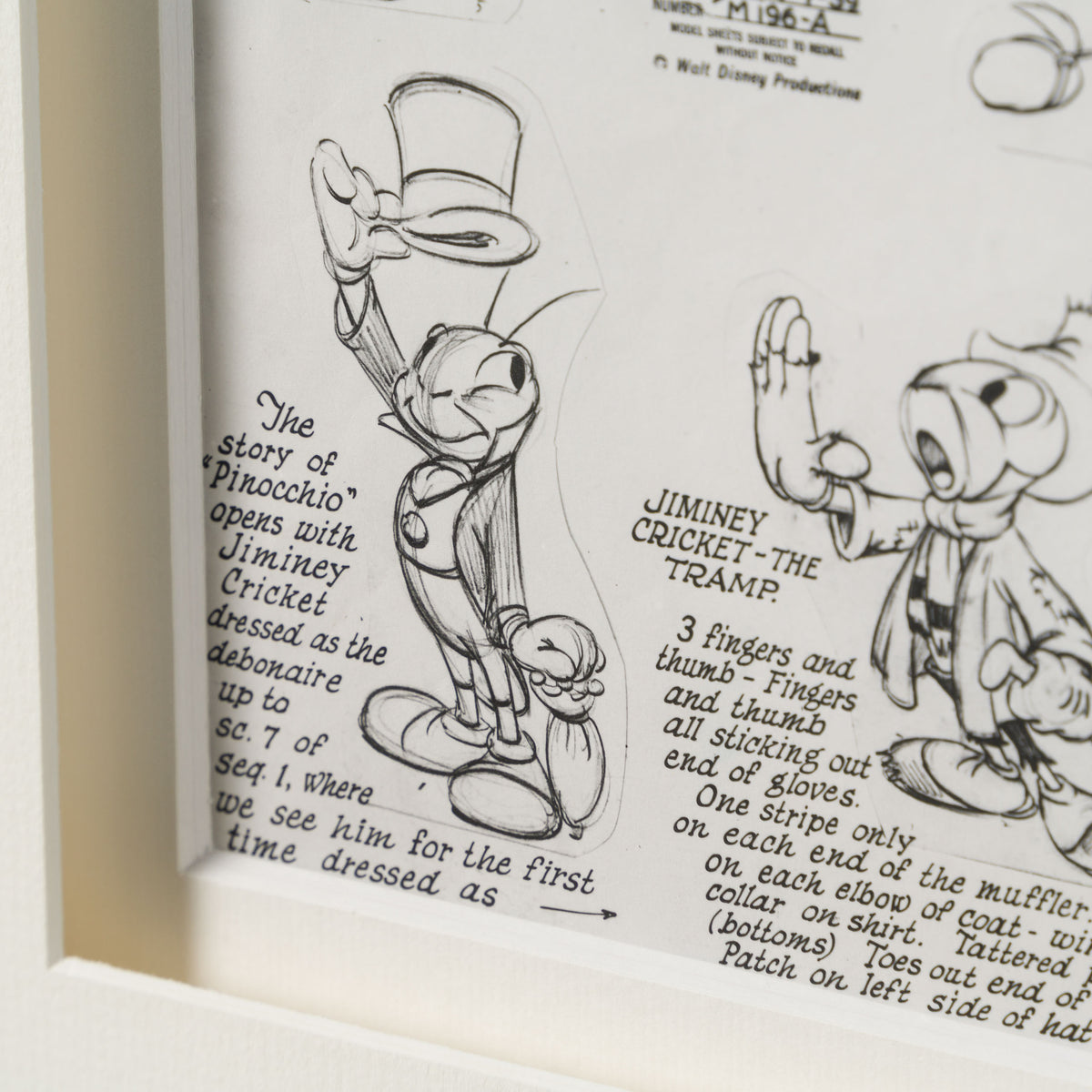 VIN ORI POR 31297 Pinocchio  Pinocchio And Cricket Costume Follow Thru Model Sheet (1940) 4 