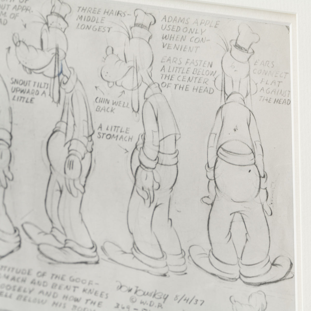 VIN ORI POR 31300 Goofy Full Figure Model Sheet (Circa 1940s) 3 