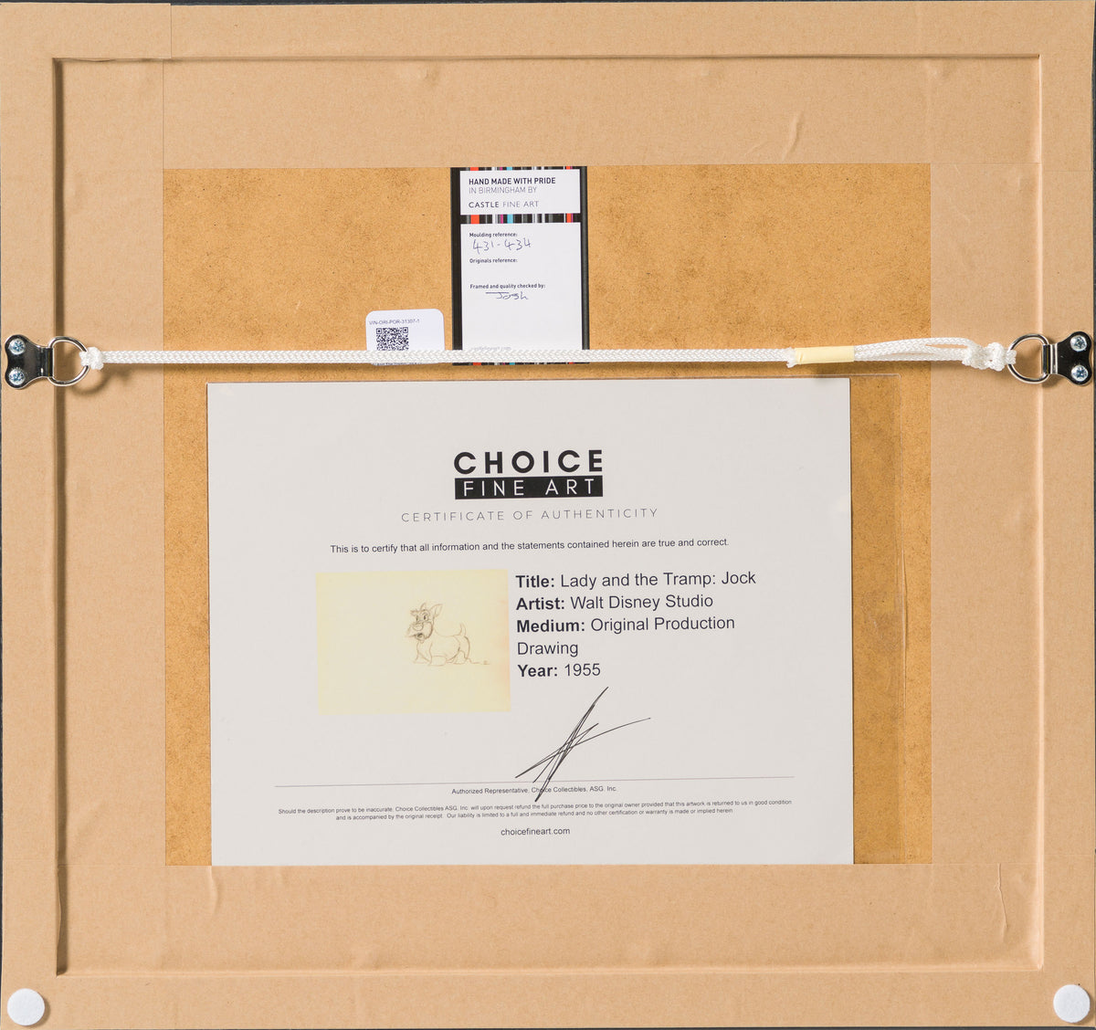 VIN ORI POR 31307 Lady And The Tramp  Jock Original Production Drawing (1955) 6 