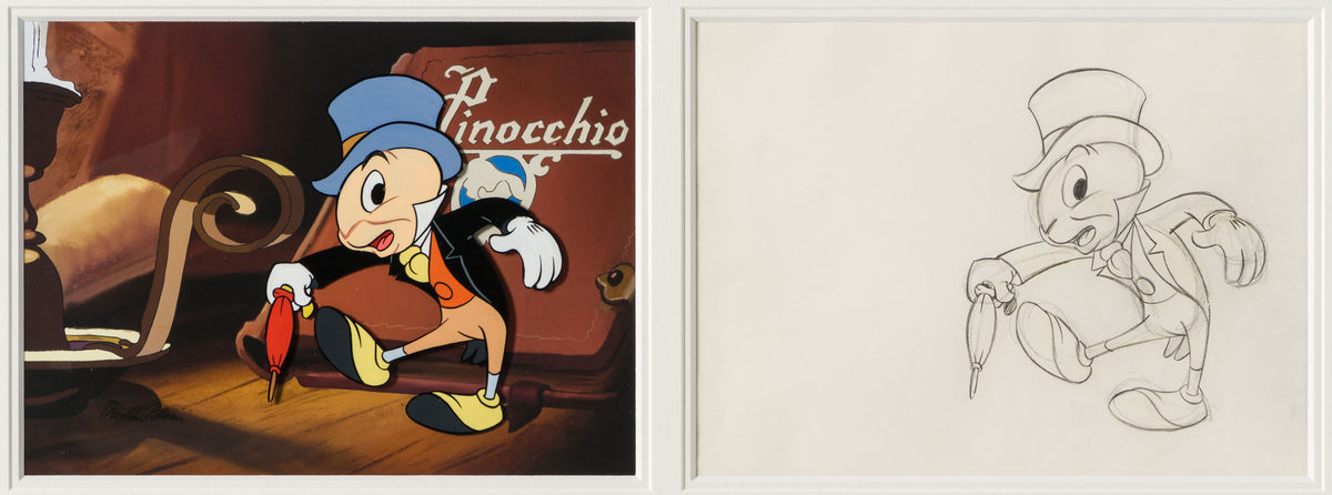 VIN ORI POR 31311 Jiminy Cricket Original Production Cel And Drawing 9 (1970s) signed by Preston Blair 31 