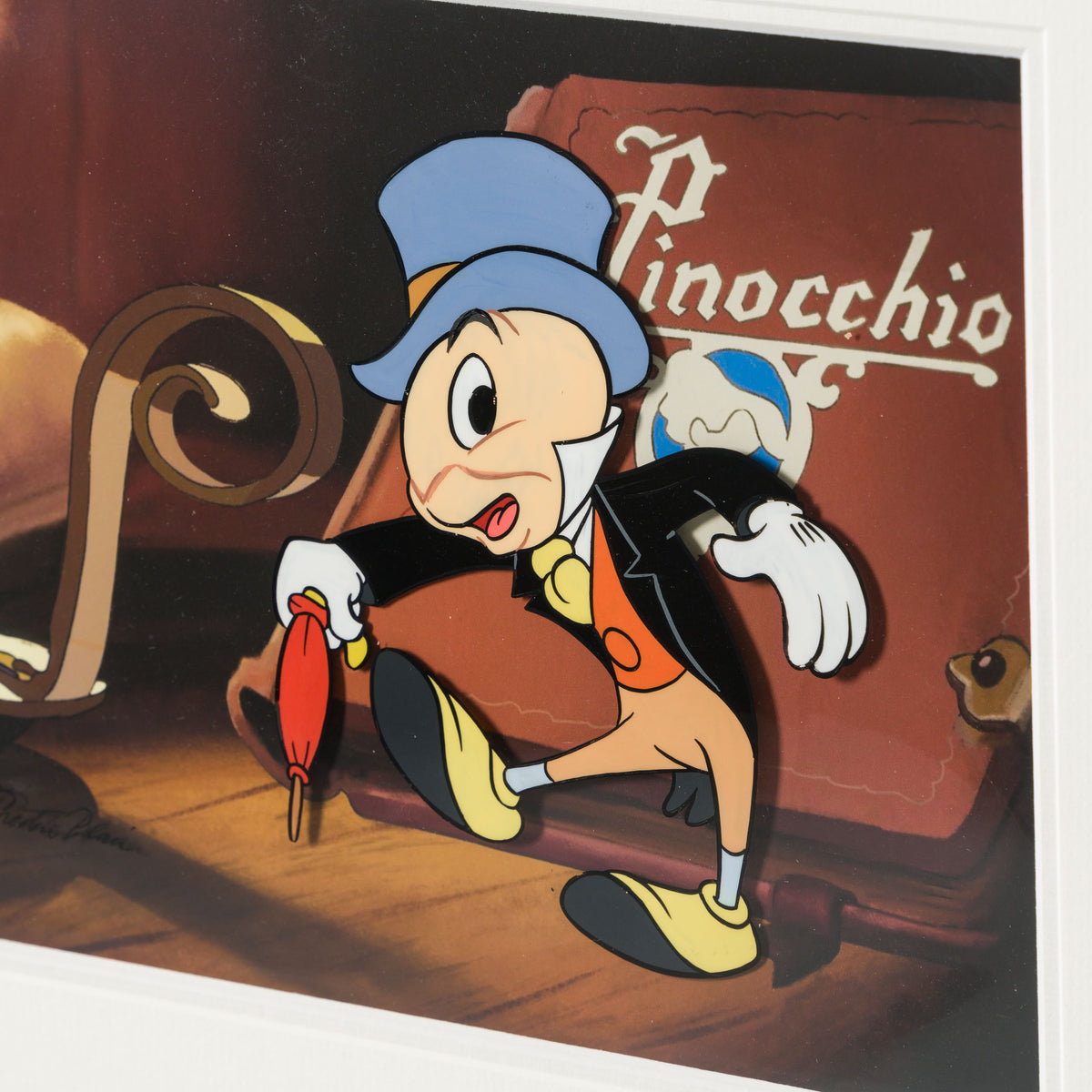 VIN ORI POR 31311 Jiminy Cricket Original Production Cel And Drawing 9 (1970s) signed by Preston Blair 4 
