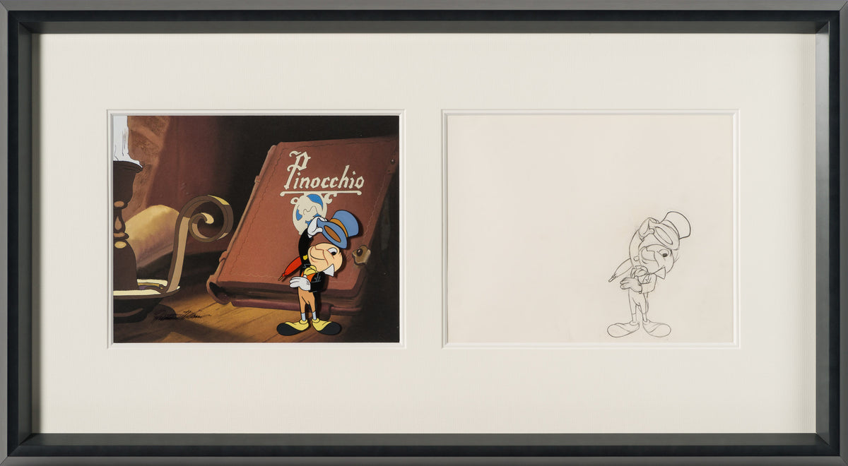 VIN ORI POR 31318 Jiminy Cricket Original Production Cel And Drawing 2 (1970s) signed by Preston Blair 30 