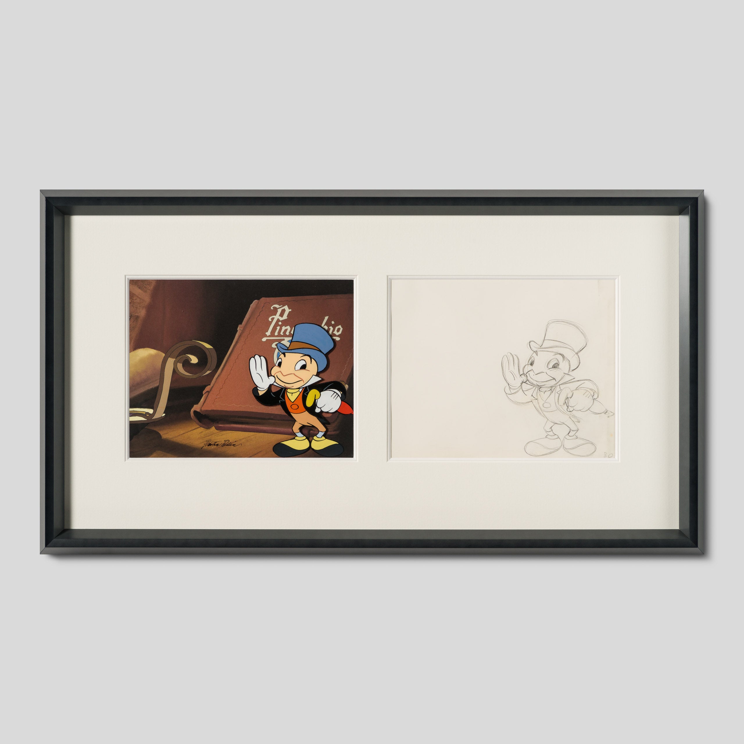 VIN ORI POR 31320 Jiminy Cricket Original Production Cel And Drawing 11 (1970s) signed by Preston Blair 1 
