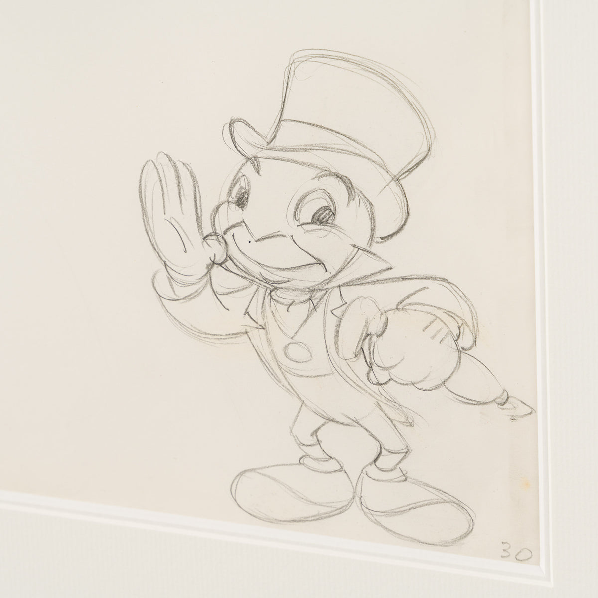 VIN ORI POR 31320 Jiminy Cricket Original Production Cel And Drawing 11 (1970s) signed by Preston Blair 3 