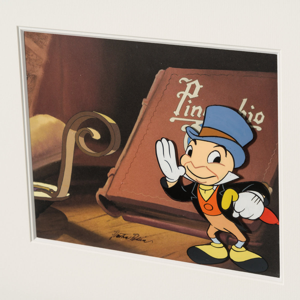 VIN ORI POR 31320 Jiminy Cricket Original Production Cel And Drawing 11 (1970s) signed by Preston Blair 4 
