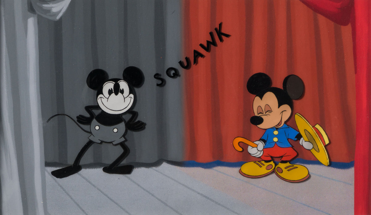 VIN ORI POR 31342 Wonderful World Of Color  Black   White Mickey And Color Mickey 2, Original Production Cel (Circa 1960s) 31 