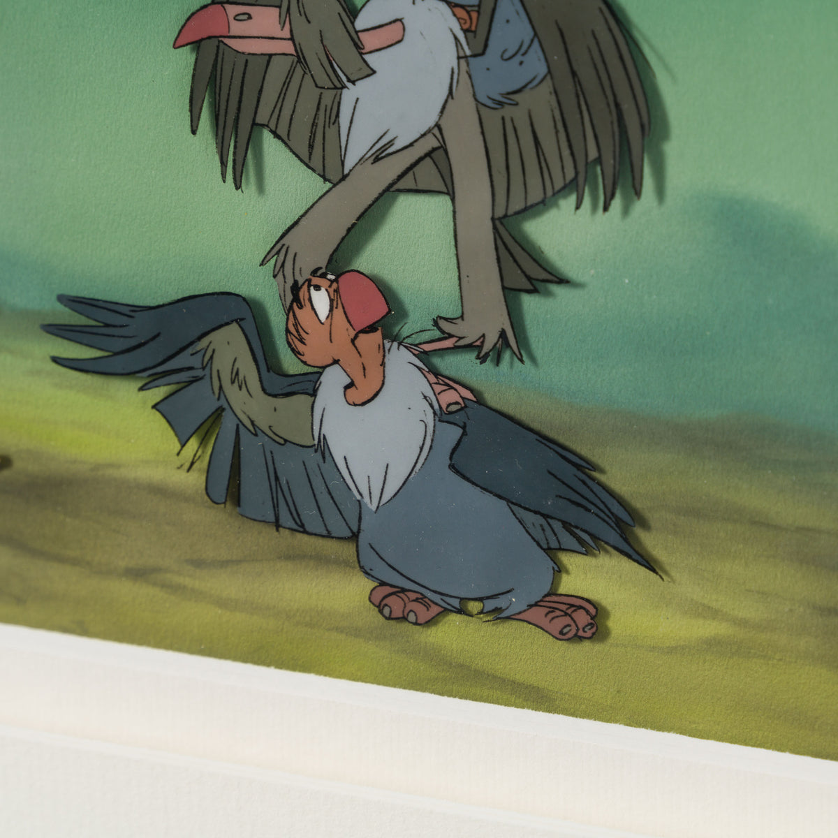 VIN ORI POR 31345 The Jungle Book  Mowgli, Buzzie, Flaps, Ziggy and Dizzy Original Production Cel With Original Background (1967) 5 