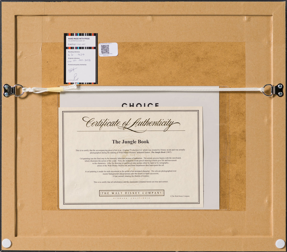 VIN ORI POR 31351 The Jungle Book  Baloo And Kaa Original Production Cel (1967) 8 