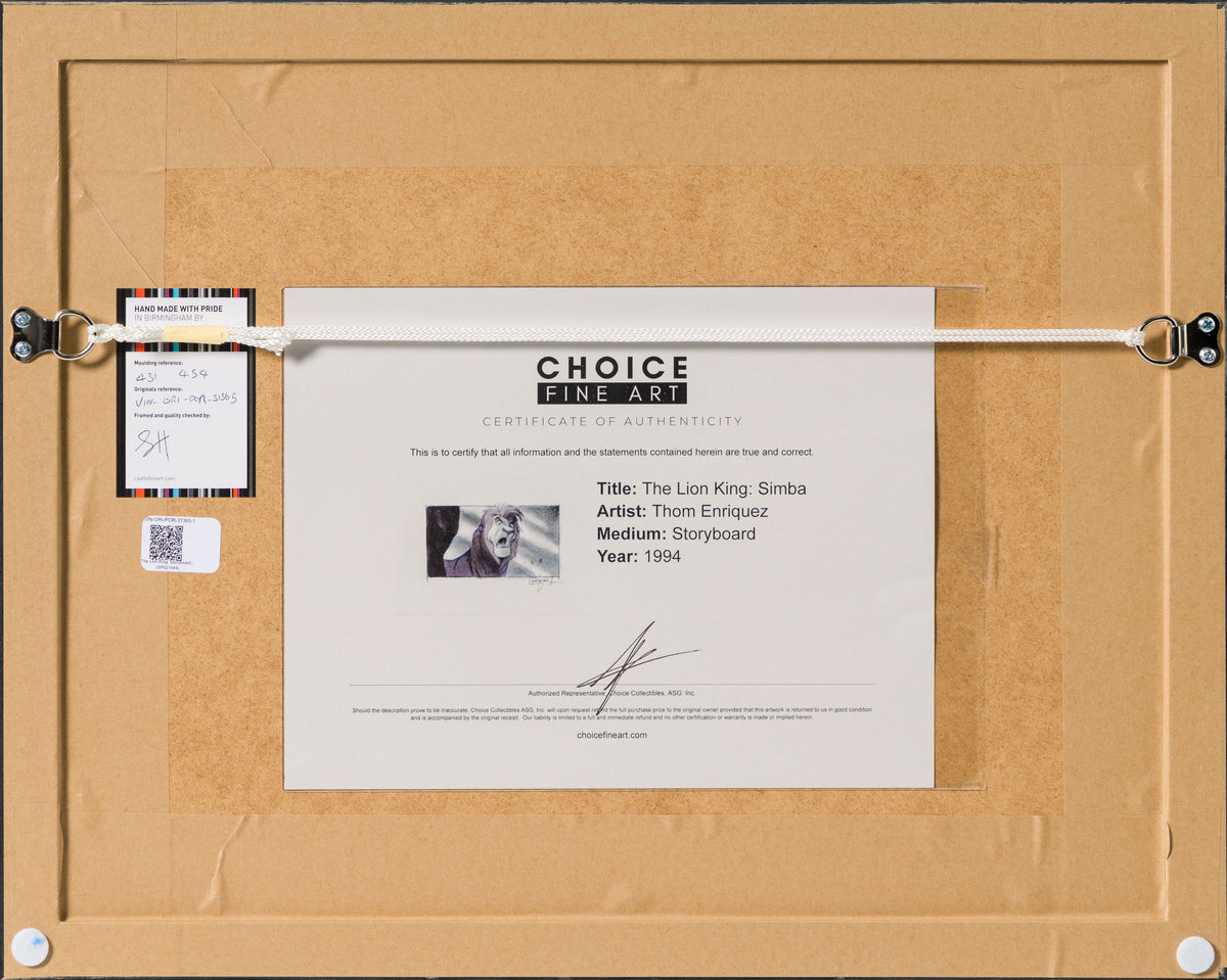 VIN ORI POR 31365 The Lion King, Storyboard Sequence of 9 by artist Thom Enriquez (1994) 4 