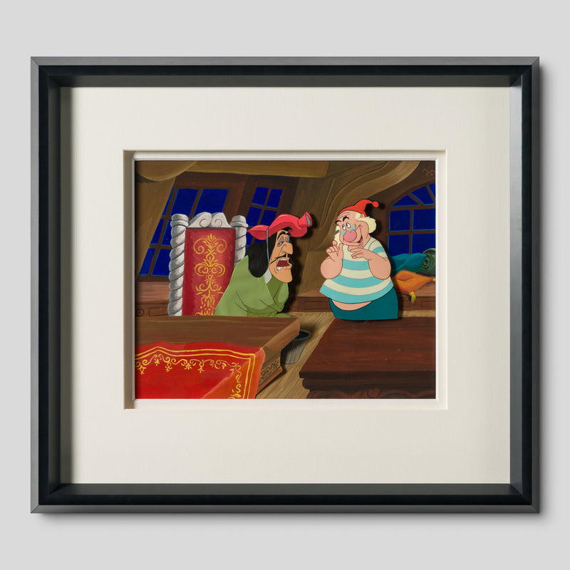 VIN ORI POR 31366 Peter Pan  Captain Hook And Smee Original Production Cel On Hand Painted Background (1953) 1 