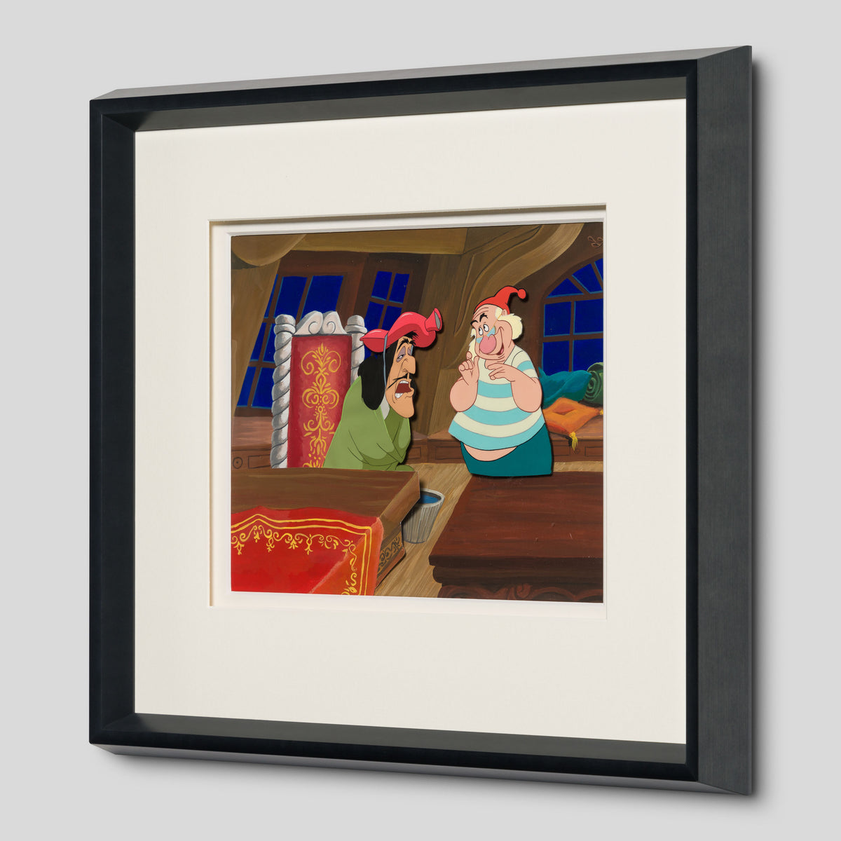 VIN ORI POR 31366 Peter Pan  Captain Hook And Smee Original Production Cel On Hand Painted Background (1953) 2 