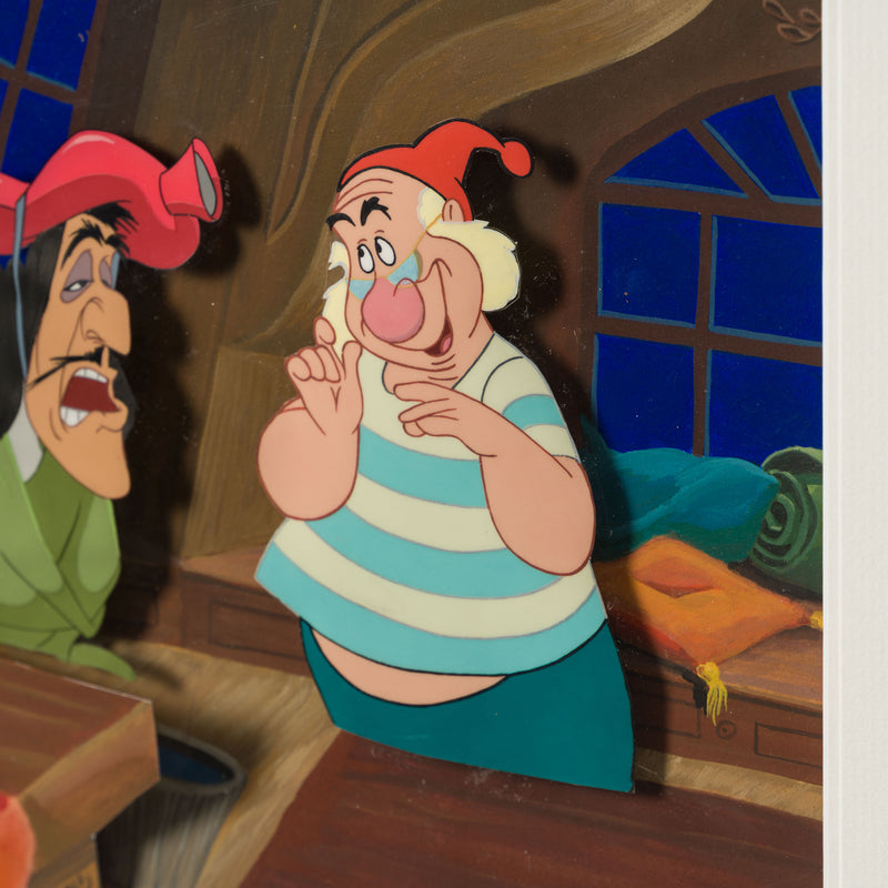 VIN ORI POR 31366 Peter Pan  Captain Hook And Smee Original Production Cel On Hand Painted Background (1953) 3 