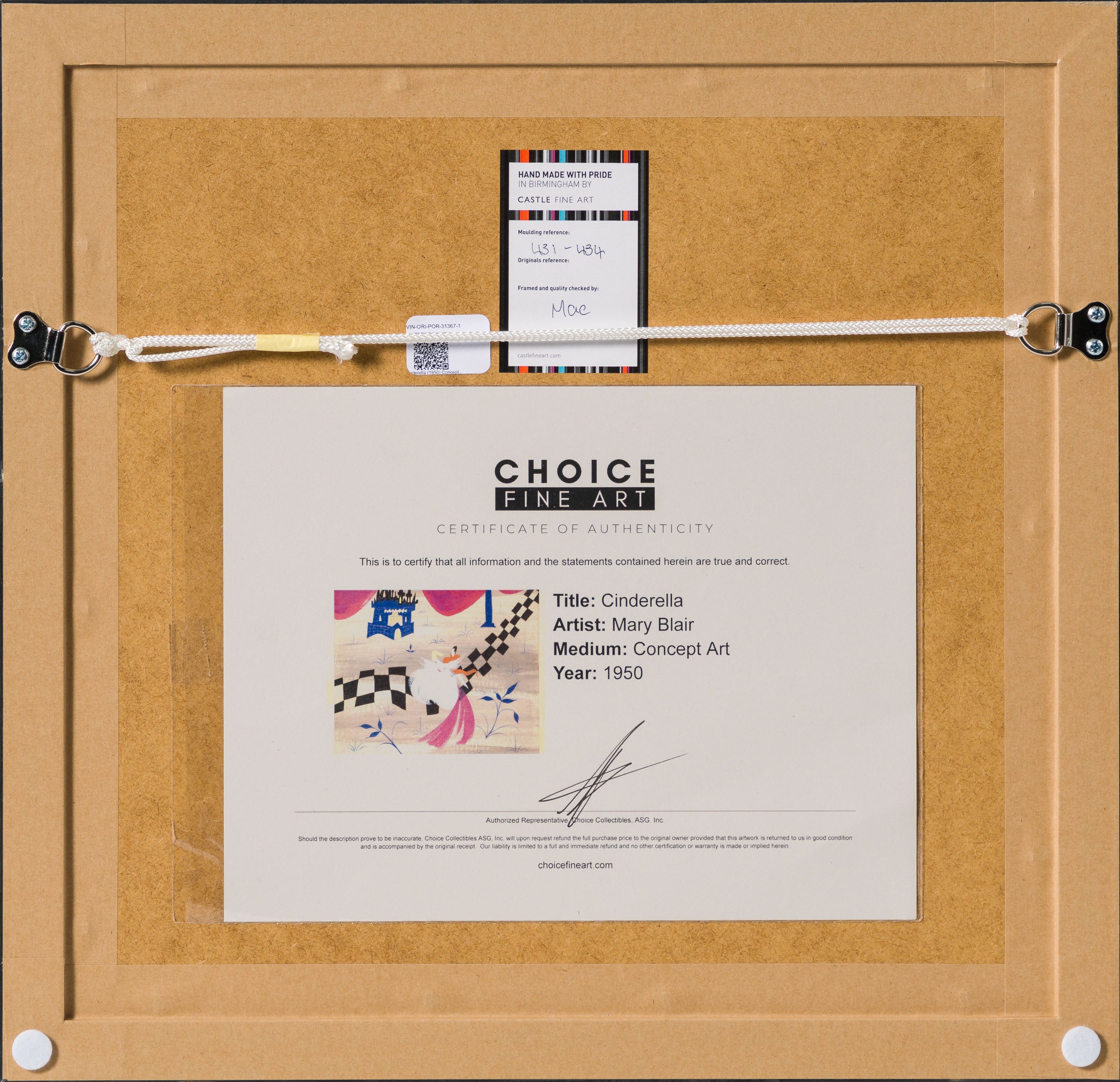 VIN ORI POR 31367 Cinderella (1950) Concept Art by artist Mary Blair 7 