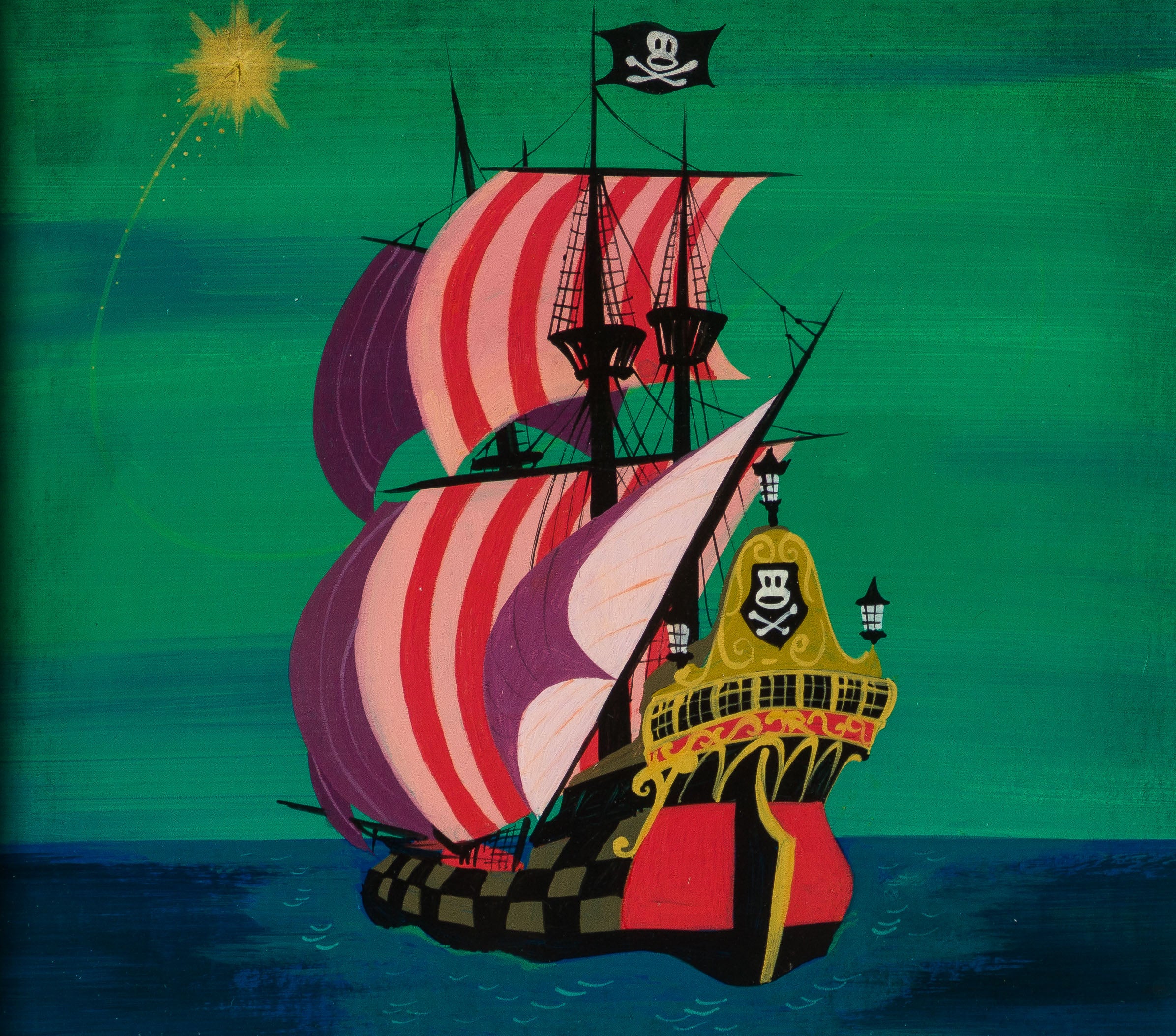 VIN ORI POR 31368 Peter Pan  Jolly Roger (1953) Concept Art by artist Mary Blair 31 