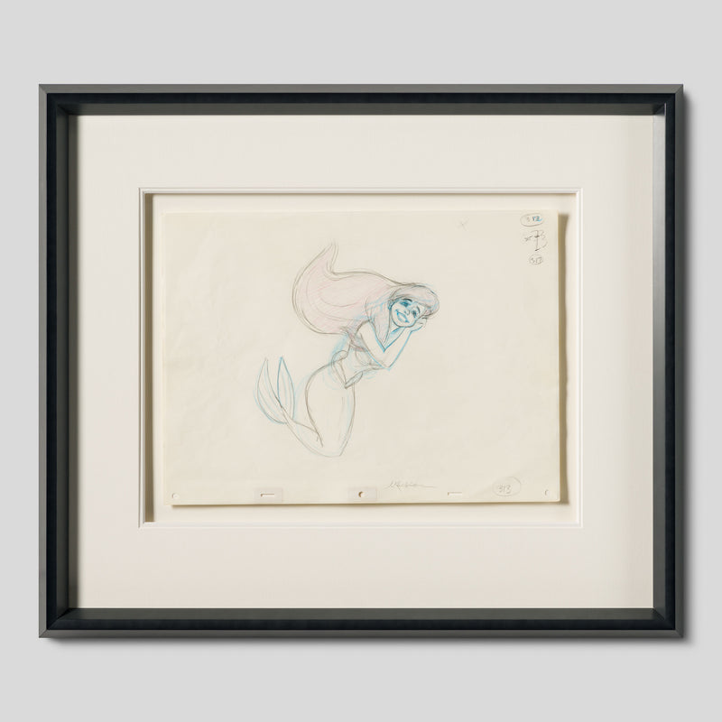 VIN ORI POR 31375 Little Mermaid #313 Original Production Drawing (1989) Signed by Jorgen Klubien 1 
